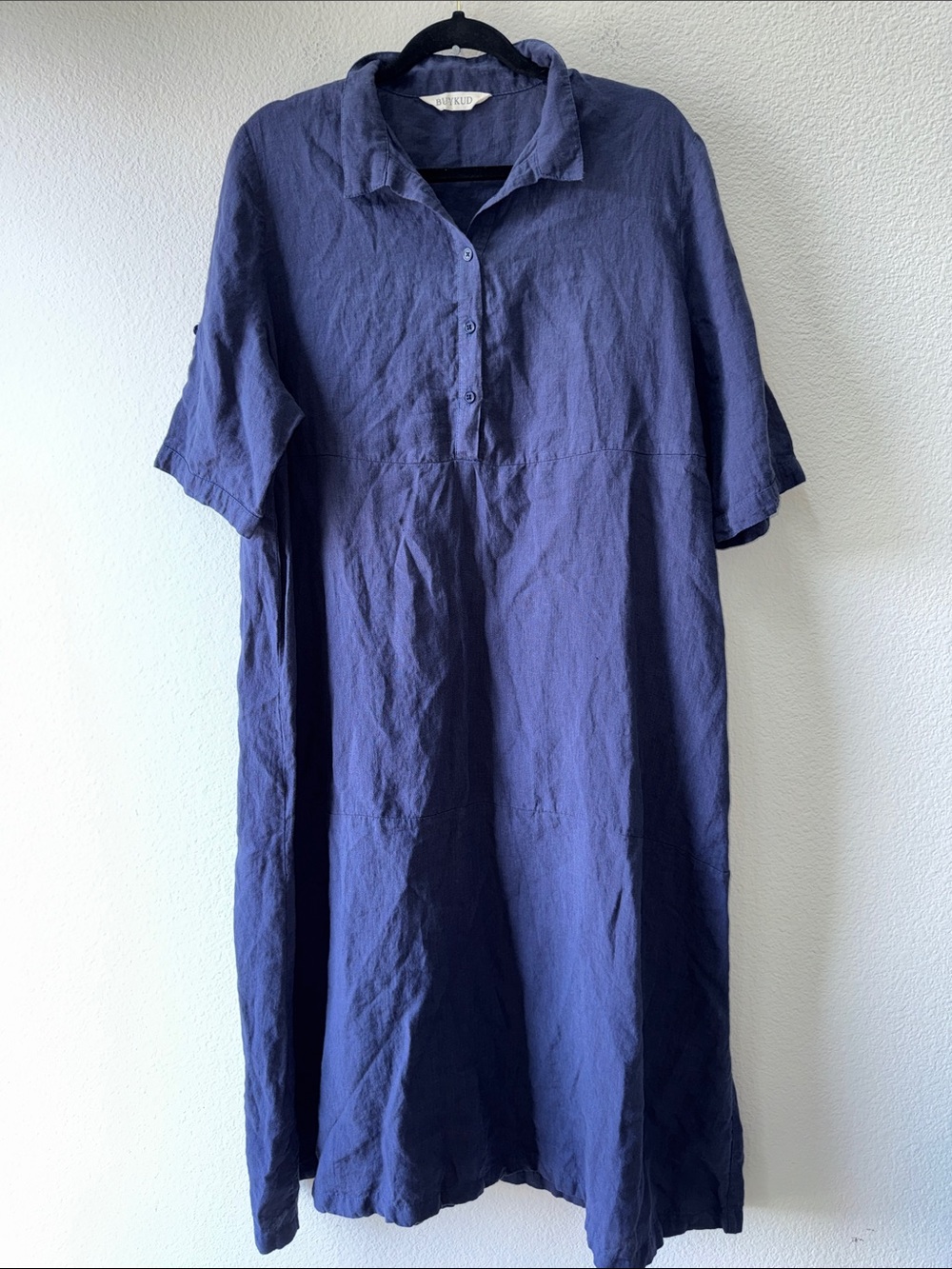 BUYKUD 100% Linen Maxi Dress